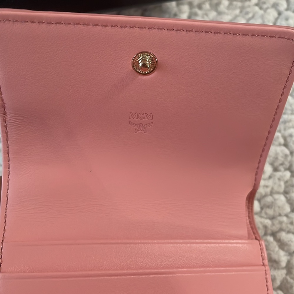 MCM Blossom Pink Small Aren Trifold Wallet - Picture 5 of 7